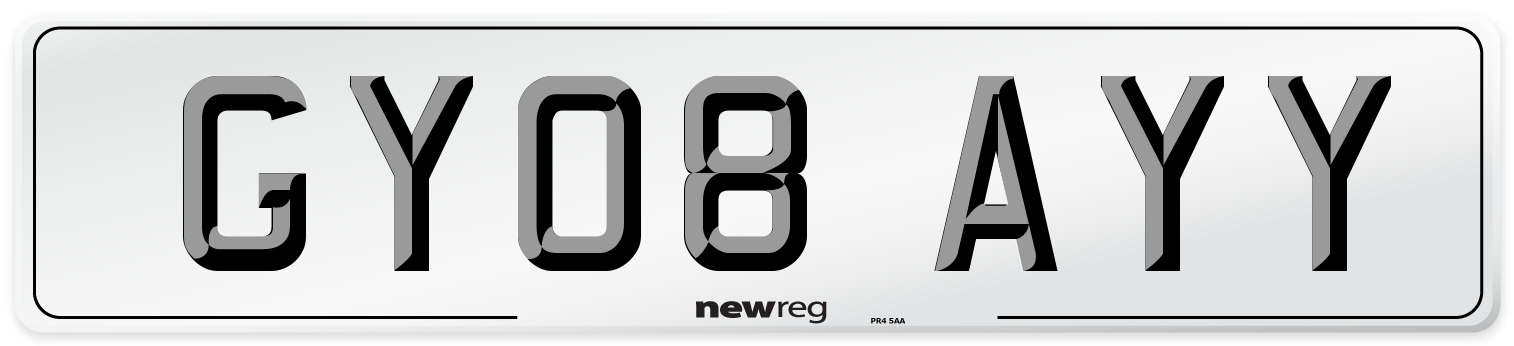 GY08 AYY Number Plate from New Reg